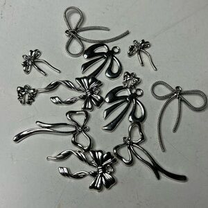 Silver Bow Charms for Jewelry Making